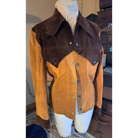 Vintage Women's Leather Suede Jacket By ANTLER Sportswear Size 36" Bust - Picture 1 of 12